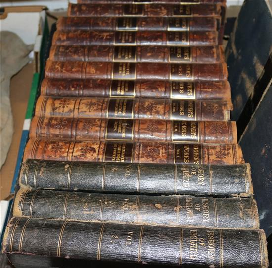Quantity of leather bound books(-)